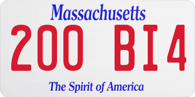 MA license plate 200BI4