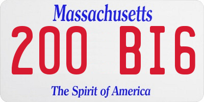 MA license plate 200BI6