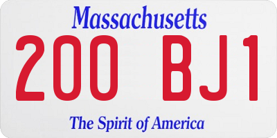 MA license plate 200BJ1