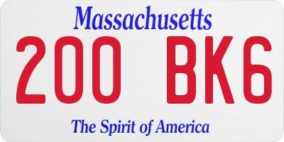 MA license plate 200BK6