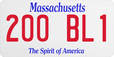 MA license plate 200BL1