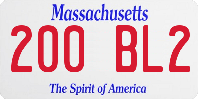 MA license plate 200BL2