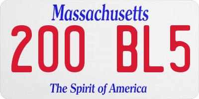 MA license plate 200BL5