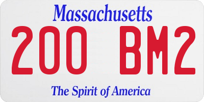 MA license plate 200BM2