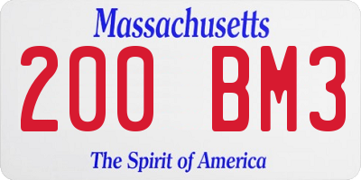 MA license plate 200BM3