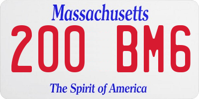 MA license plate 200BM6