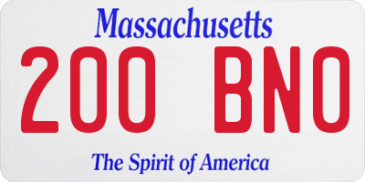 MA license plate 200BN0