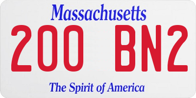 MA license plate 200BN2