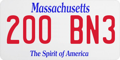 MA license plate 200BN3