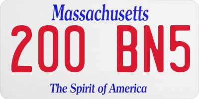 MA license plate 200BN5