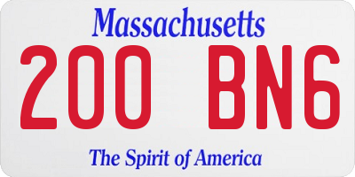 MA license plate 200BN6