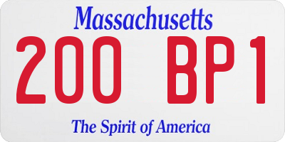 MA license plate 200BP1