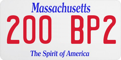 MA license plate 200BP2