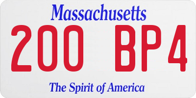 MA license plate 200BP4