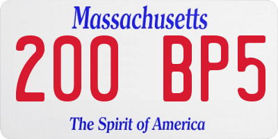 MA license plate 200BP5