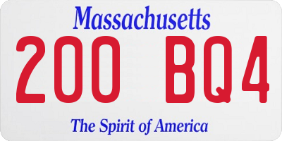 MA license plate 200BQ4