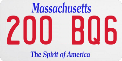MA license plate 200BQ6