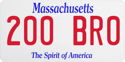 MA license plate 200BR0