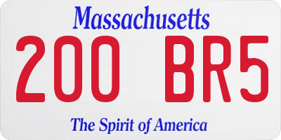 MA license plate 200BR5