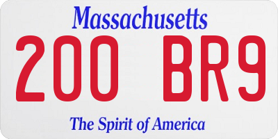 MA license plate 200BR9