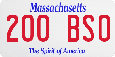 MA license plate 200BS0