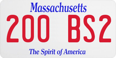 MA license plate 200BS2