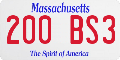 MA license plate 200BS3