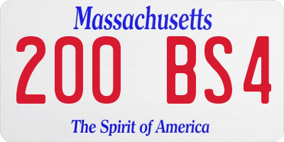 MA license plate 200BS4