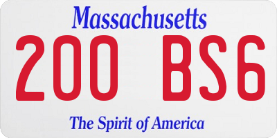 MA license plate 200BS6