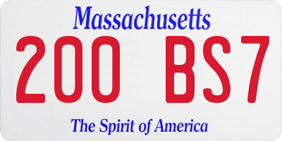 MA license plate 200BS7