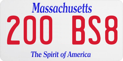 MA license plate 200BS8