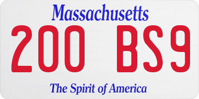 MA license plate 200BS9