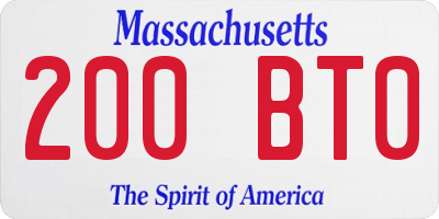 MA license plate 200BT0