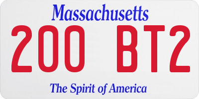 MA license plate 200BT2