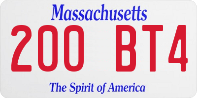 MA license plate 200BT4
