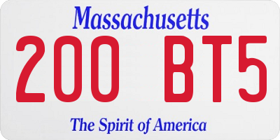 MA license plate 200BT5