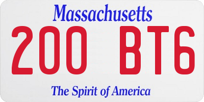MA license plate 200BT6