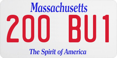 MA license plate 200BU1
