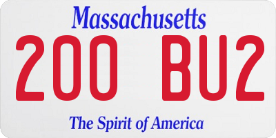 MA license plate 200BU2