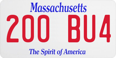 MA license plate 200BU4