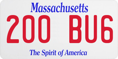 MA license plate 200BU6