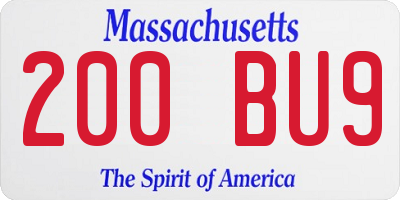 MA license plate 200BU9