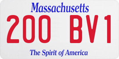 MA license plate 200BV1