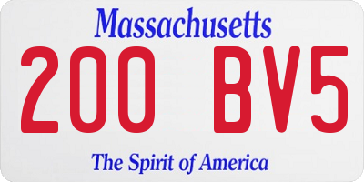 MA license plate 200BV5