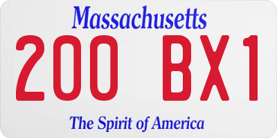 MA license plate 200BX1