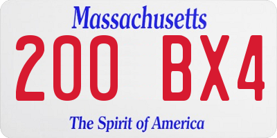 MA license plate 200BX4