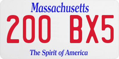MA license plate 200BX5