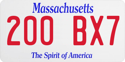 MA license plate 200BX7