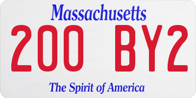 MA license plate 200BY2