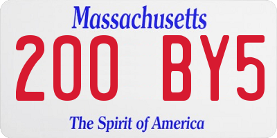 MA license plate 200BY5
